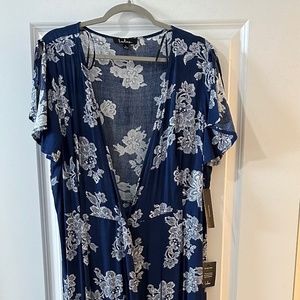 Heart of Marigold Navy Blue Floral Print Wrap Maxi Dress